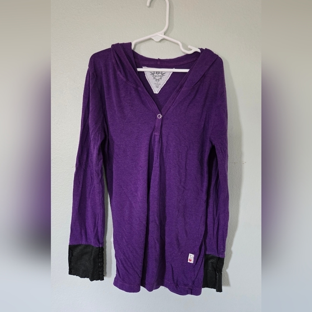 T2Love | Hooded Purple Girls Shirt Size 10